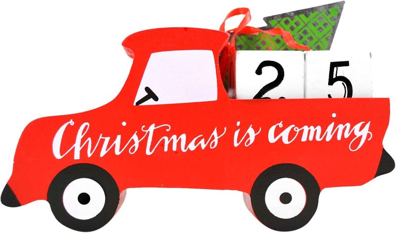 Wooden Car Christmas Count Down Calender