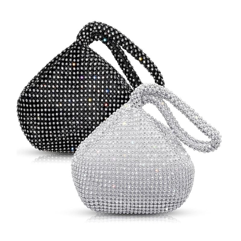 2 Pieces Rhinestones Triangle Bag Crystal Evening Clutch Purse | Shop ...