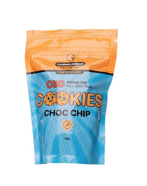 Cannalicious - Choc Chip CBD Cookies 100mg x 2