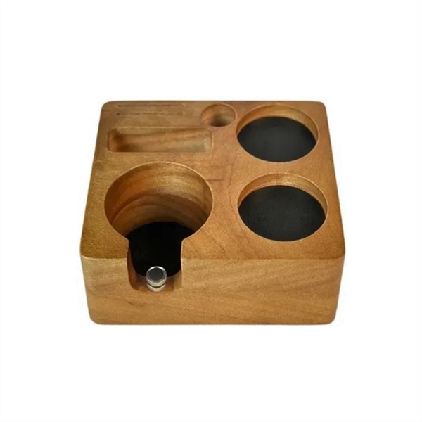 Adjustable Multifunctional Wooden Coffee Tamper Base Holder Accessories