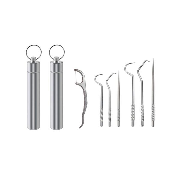 2 Set 7Pcs Dental Cleaning Tools Kit-Tartar Remover, Stainless Steel Picks