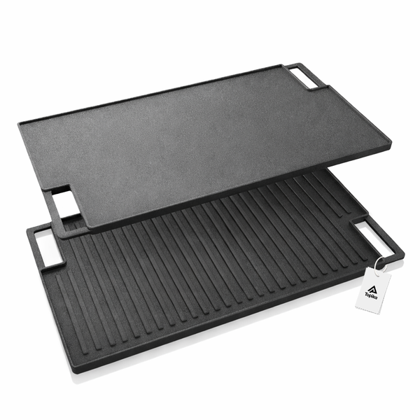 Topika Cast Iron Non-stick Grill Pan No Need For Butter Or Oil Double Sided