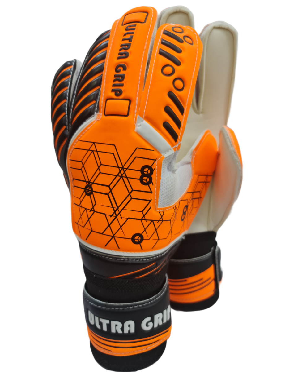Ronex Goalkeeper Gloves with finger protection Ultra Grip Orange Shop