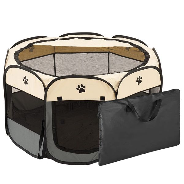 Portable Pet Playpen with Carry Bag (91cm x 91cm x 58cm)