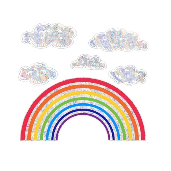 Decor Removable Rainbow Colorful Window Suncatcher Prism Glass Sticker 40cm