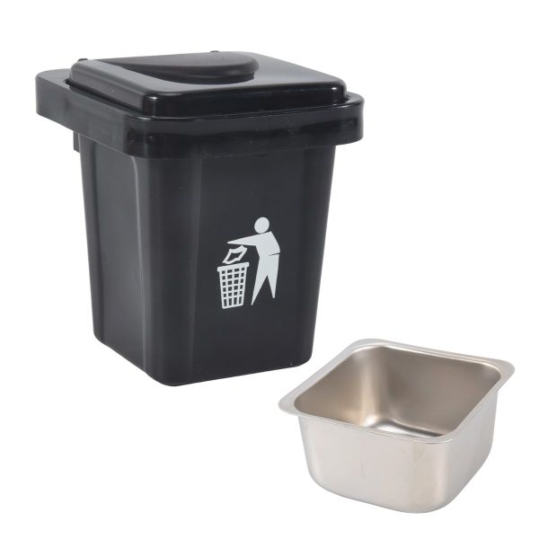 Stainless Steel Wall-Hanging Ashtray with Lid Trash Can-Shaped A