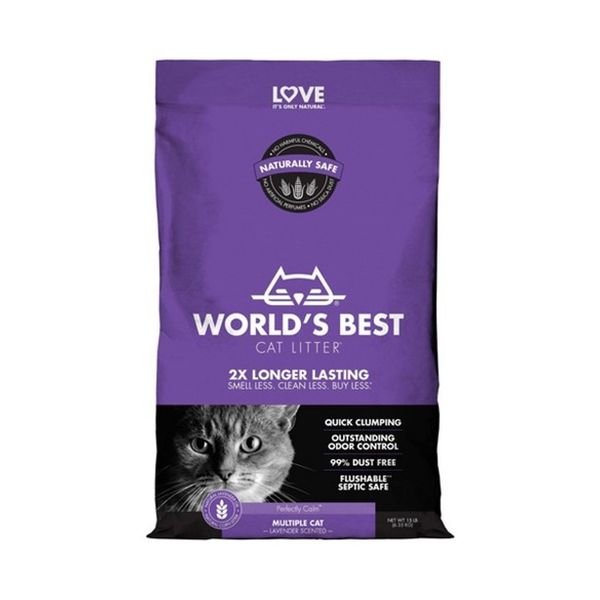 The World's Best Cat Litter Multiple Cat Clumping Lavender Scented 6.35kg