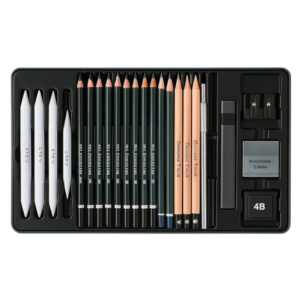 27 Piece - Creative Vision Drawing Set - Charcoal