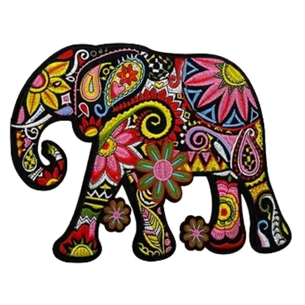 Craft Elephant Design Iron-On Fabric Patch For Clothing Decoration - 23.5cm