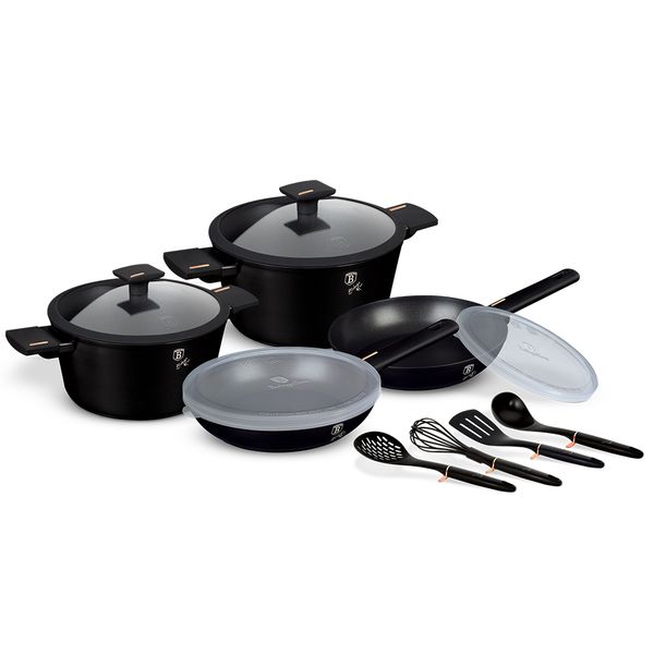 Berlinger Haus 12-Piece Marble Coating Smart Lid Cookware Set - Monaco