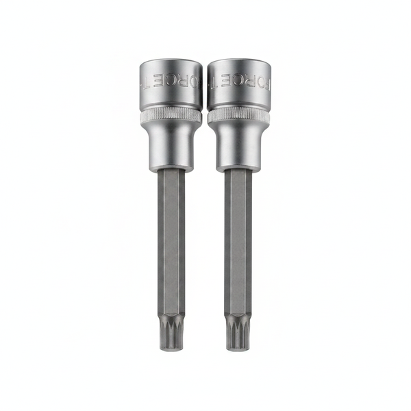 Force Spline Socket Bit M10 x 55mm for 1/2 Inch Drive Tools - 2 Pack
