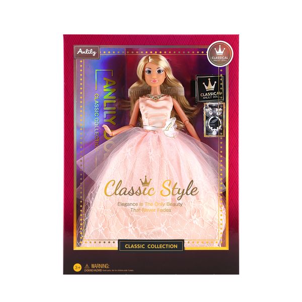 Anlily Classic Style Doll 30cm - Pink Dress includes Accessories