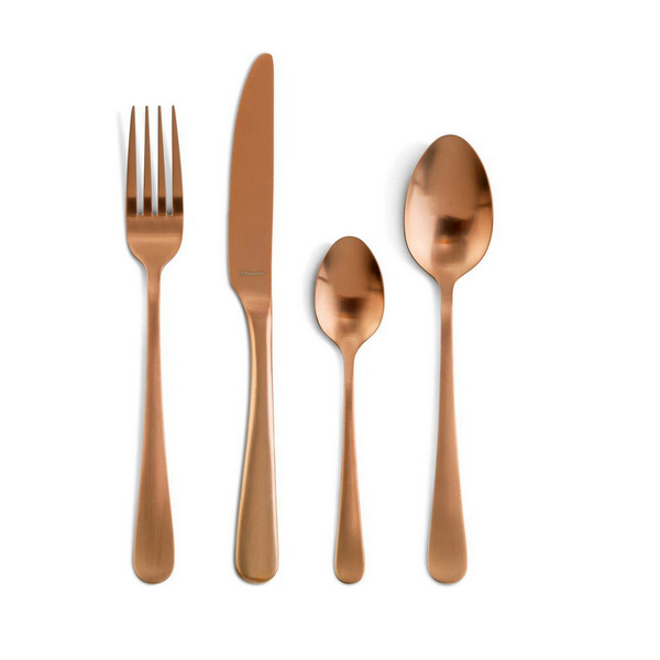 24 Piece Dinnerware Cutlery Set - Gold Rose