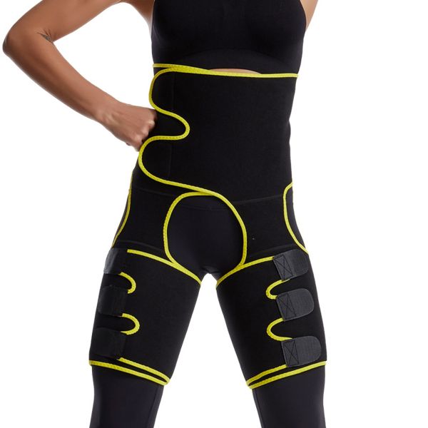 Adjustable Waist and Thigh Trainer Trimmer Body Shaper - Yellow