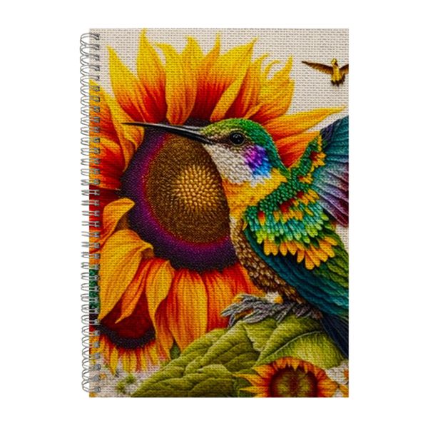 Embroidered HUMMINGBIRD1 Notebook Animal Gift Idea A4 Notepad Pad 101