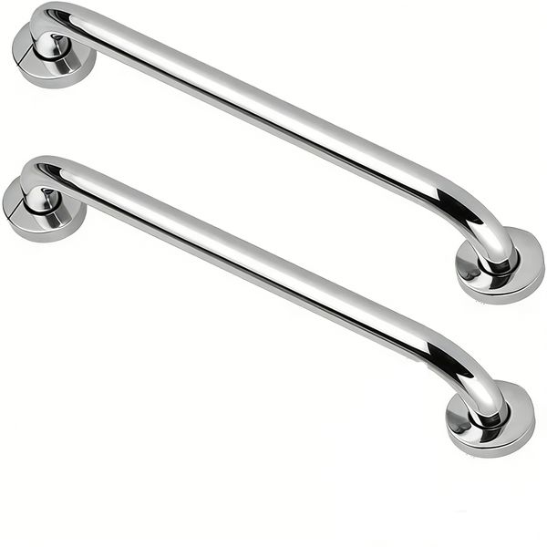 2 Piece Stainless Steel Bathroom Grab Bar Handrail 40cm