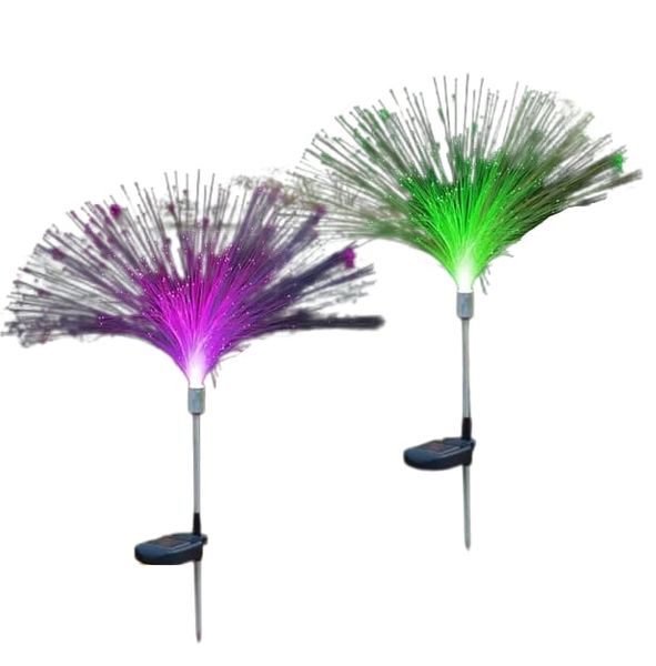 Flash LED Fireworks Solar Powered Triple Layer Fiber Optic Light 2 Piece