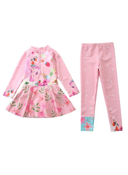 New swimsuit, long sleeved pants with skirt, conservative girls' swimsuit