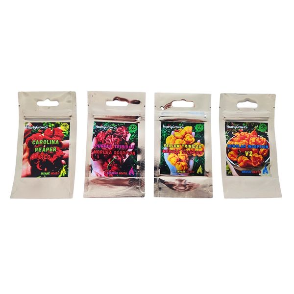 Premium Superhot Chilli Seed Packs | 4 Rare Varieties | 48 Seeds