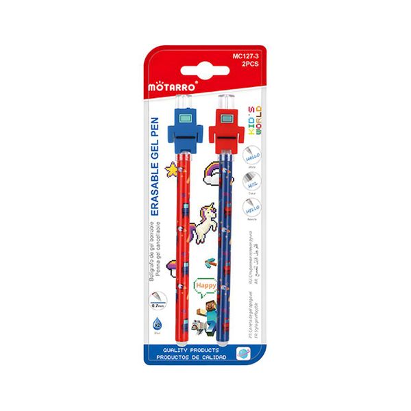 2 Pieces High Quality Cartoon Themed Blue Ink Erasable Gel Pens