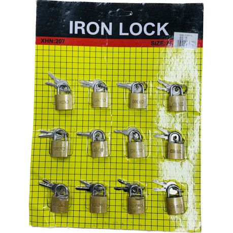 12 Metal Security Padlocks Of Different Sizes Image