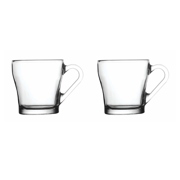Glass Coffee Cup 205ml | 2-Piece Pasabahce Chroma Set | Hot Drink Cup