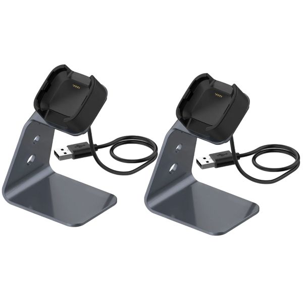 FocusFit Pack of 2 Replacement USB Charging Stands For Fitbit Versa/Lite