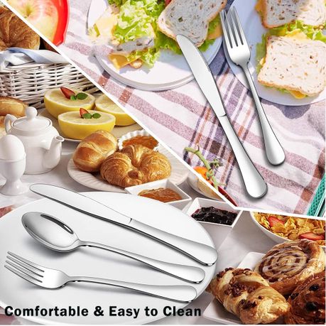 24 Pcs Cutlery Set Stainless Steel Knife Fork Spoon Durable for Home Dining | Shop Today. Get it Tomorrow! | takealot.com