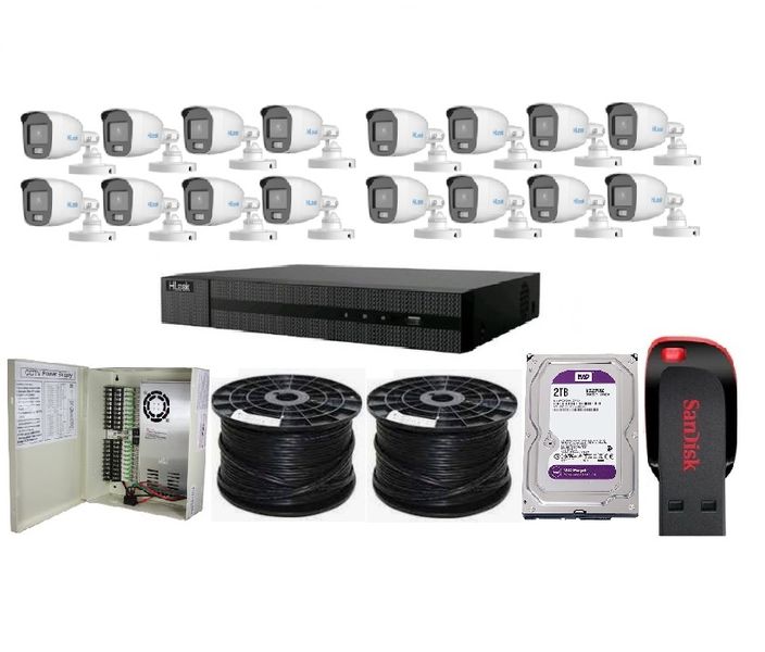 Hilook 16 Channel 1080p 2MP ColorVu Complete Kit