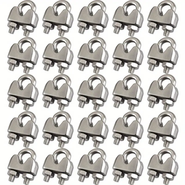 Hashbrowns 10-Piece Durable 304 Stainless Steel Cable Clamps