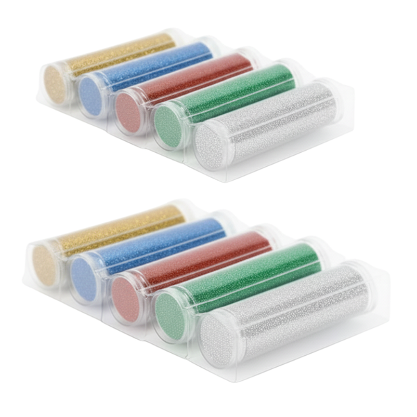 Kids Glitter Set - 2 Packs ( 7g Tubes) Blue, Green, Red, Gold &amp; Silver