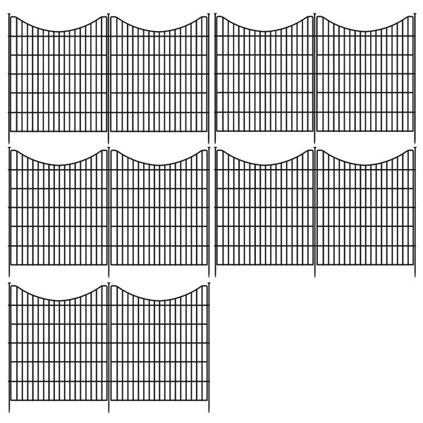 Garden Decorative Metal Pet Barrier Fence 81cm Set of 10