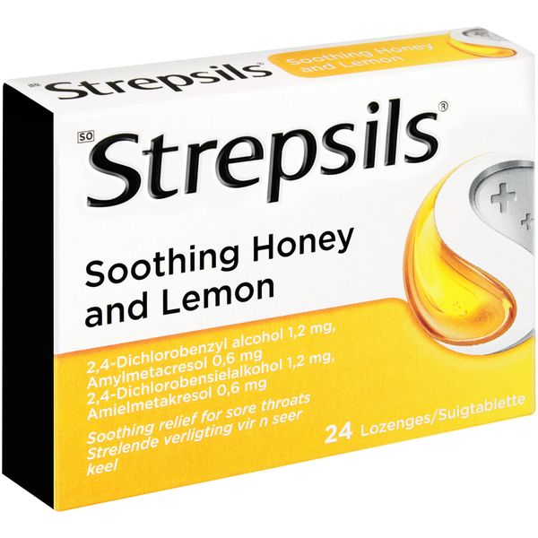 Strepsils 24s, Sore Throat Lozenges, Honey &amp; Lemon