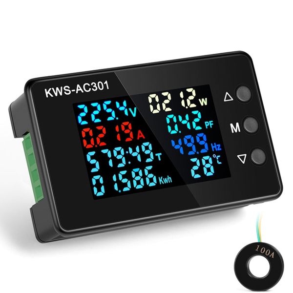 KWS-AC301-100A 50-300V AC Digital Current Voltmeter with Closed Transformer
