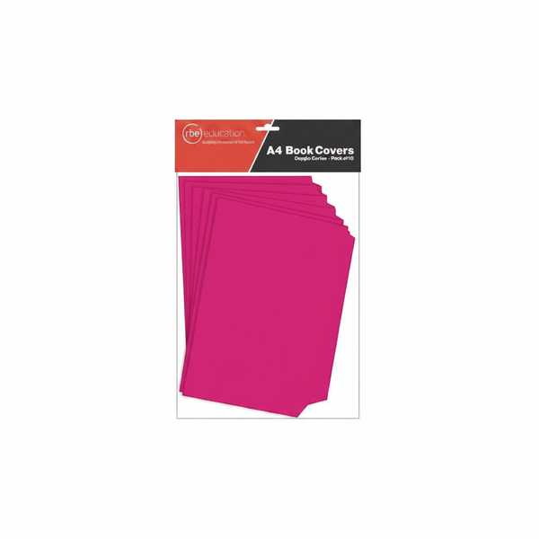 RBE Vibrant Dayglo Cerise A4 Book Covers - 10 Piece Set