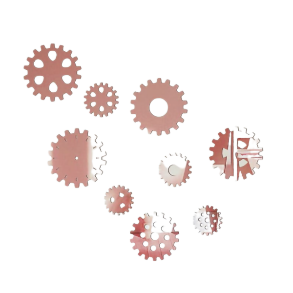 9 Pcs Acrylic Mechanical Gear Home Wall Décor Stickers - Rose Gold