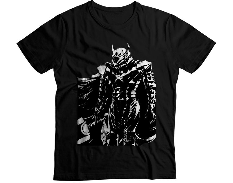 Berserk Guts Black Swordsman Armor Graphic T-Shirt