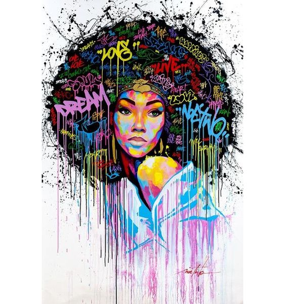 Canvas Art: Modern African Woman Lady Series - Type 03 (Canvas Only ...