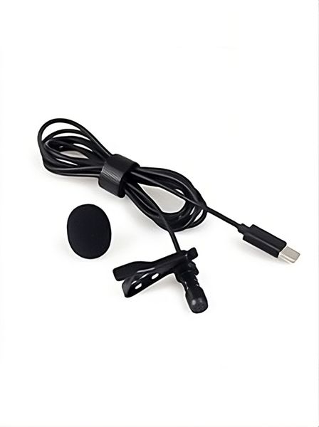Lavalier Type-C Surface Mini Pin Microphone Recording &amp; Audio Data Cable