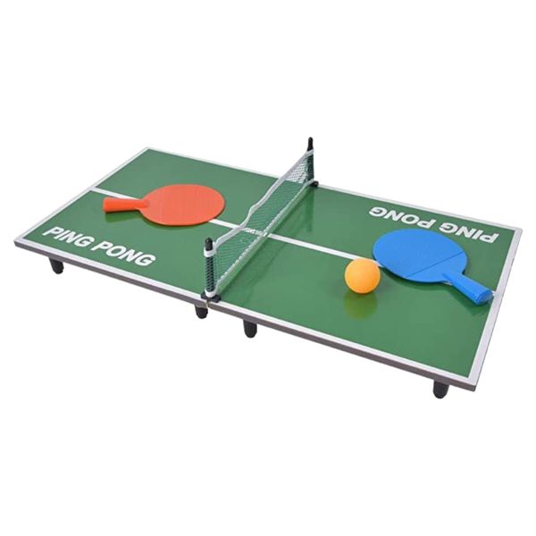 Portable Complete Mini Table Tennis Table with 2 Bats, Net and Ball
