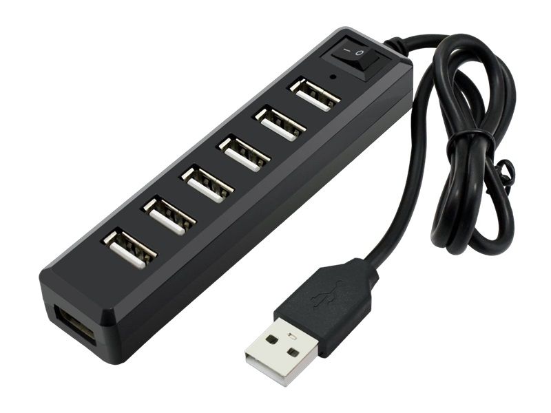 ZATECH 7-Port USB 2.0 HUB Single Switch, 480 Mbps