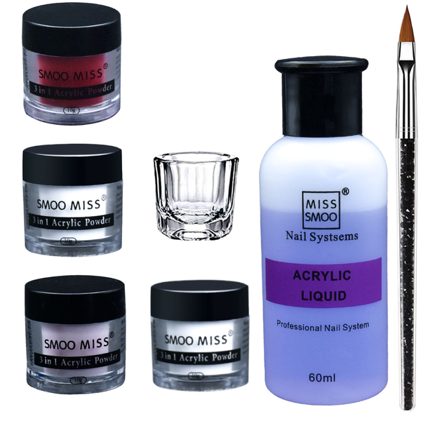 Acrylic Powder Nail Kit for Nail Extension with Acrylic Liquid &amp; Nail Brush