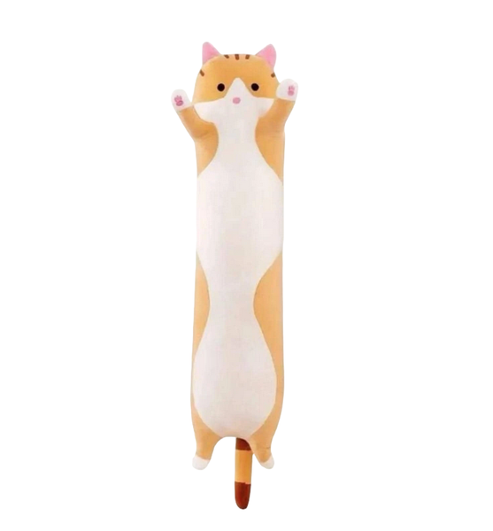 50cm Long Cute Cat Kitten Plush Doll Soft Body Pillow Plushie - Brown