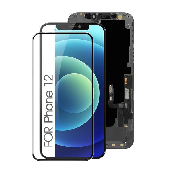 Lcd Screen Replacement for iPhone 12 With Tempered Glass