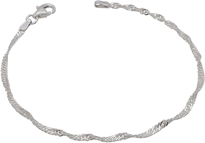 Broadway Jewellers - 925 Sterling Silver - Singapore Disco Bracelet - 19cm