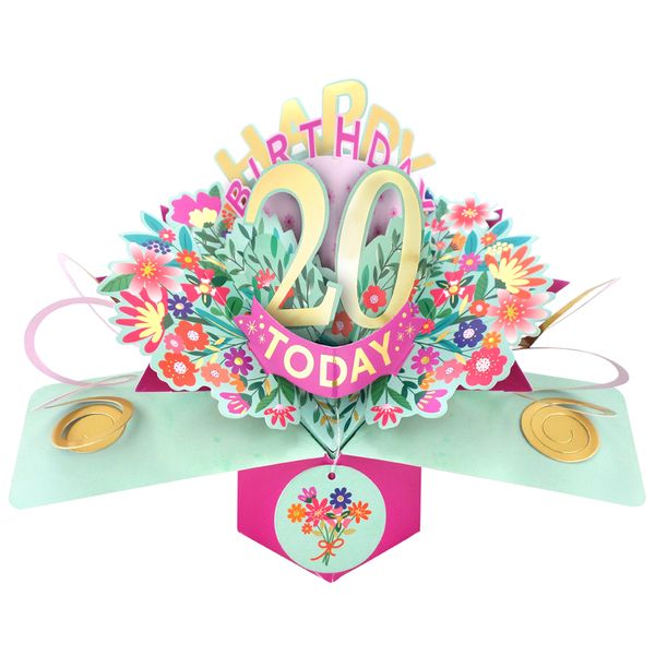Happy 20th Birthday 3D Pop Up Card - Female