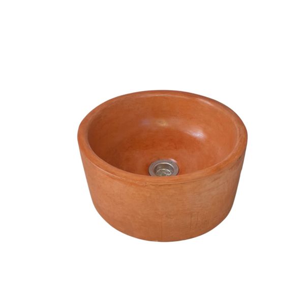 Terracotta Round Bespoke Concrete Basin/Sink 30 x 30 x 13cm