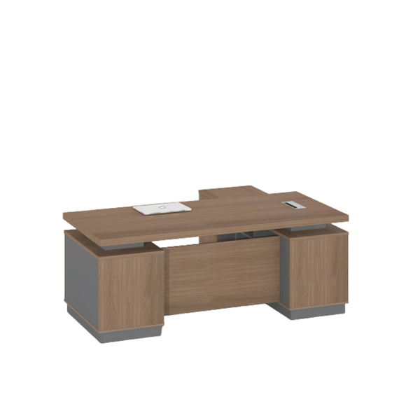 Walnut Brown L-Shaped Cruze Executive Office Desk