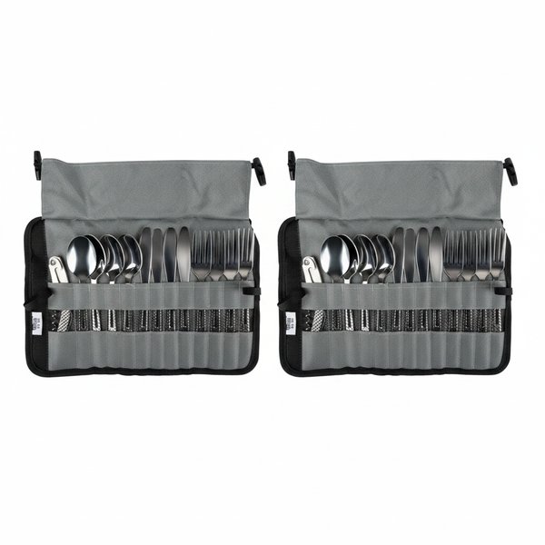 Kaufmann 13 Piece Stainless Steel Camping Cutlery Set - 2 Pack