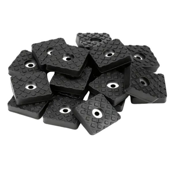 Decor Black Square Rubber Floor Protectors Furniture Pads Set of 18 - 3cm